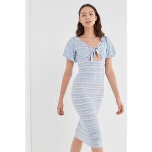 NWT Urban Outfitters Women's Midi Gingham Baby Blue Dress Cottagecore Size S